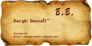 Bergh Bennó névjegykártya